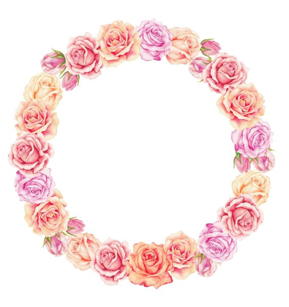 Круглая рамка цветы