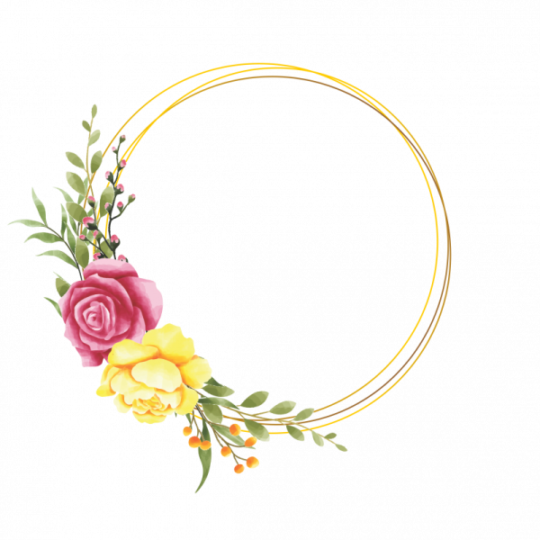 Цветочная рамочка круглая