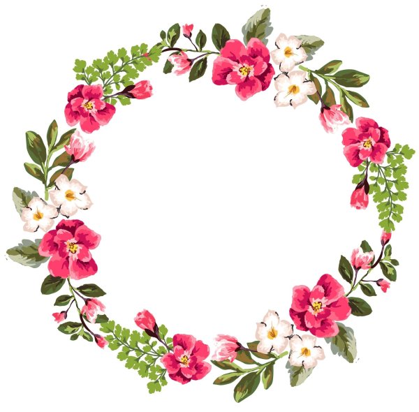 Цветочная рамка круглая