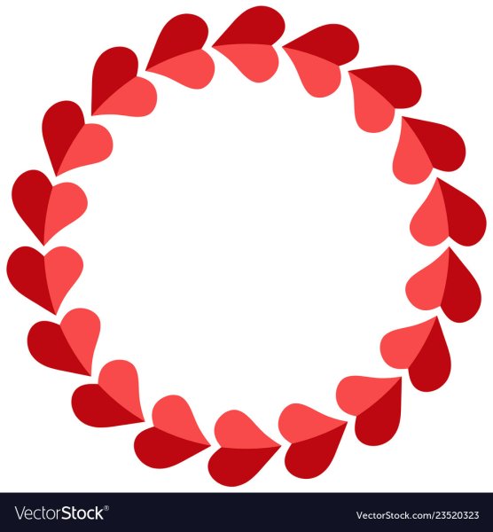 Круглая рамка из сердечек
