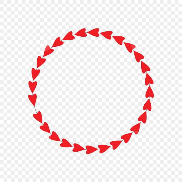 Сердечные круглые рамки