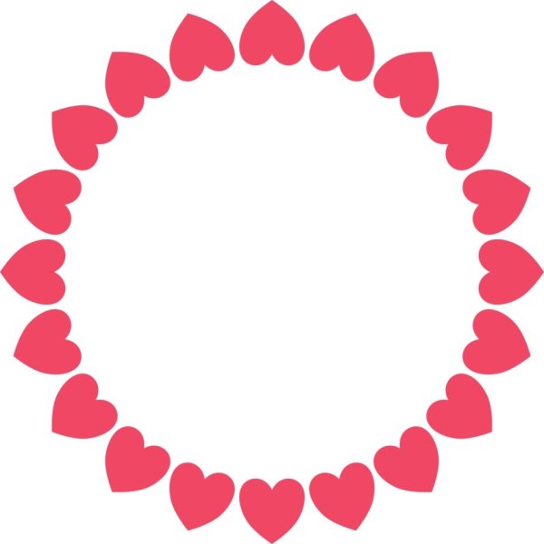 Круглая рамка из сердец