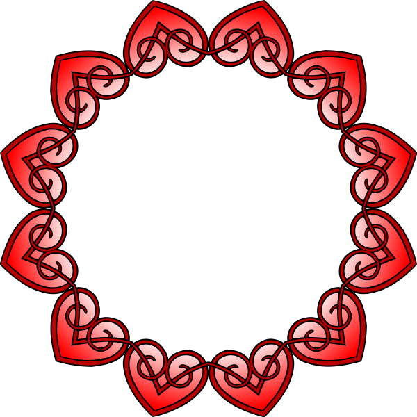 Круглая рамка из сердечек