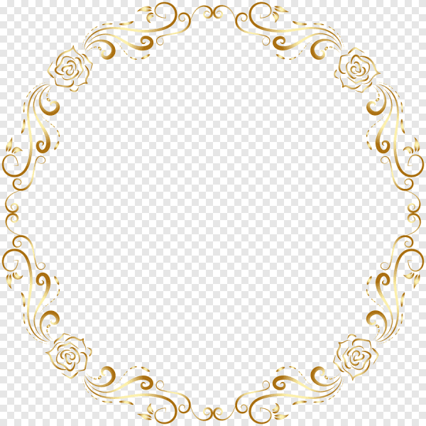 Золотая круглая ажурная рамка