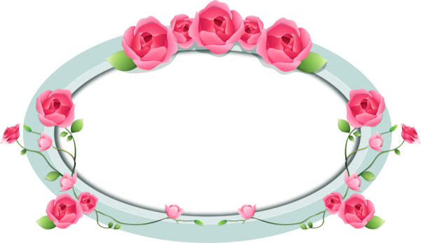 Овальная рамка с цветами