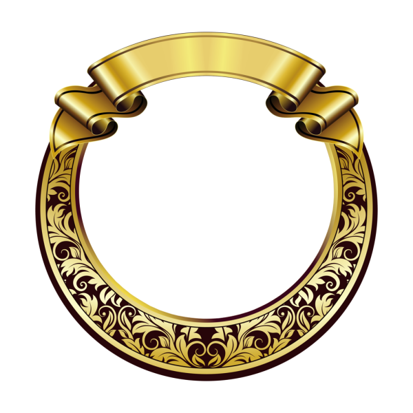 Золотая круглая рамка