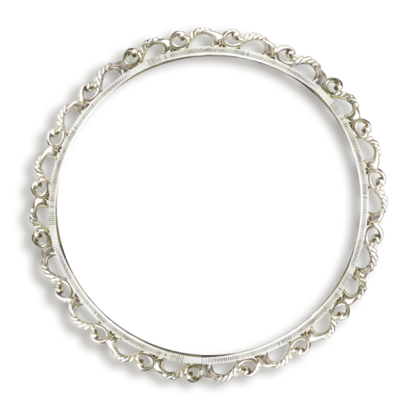 Круглая серебряная рама