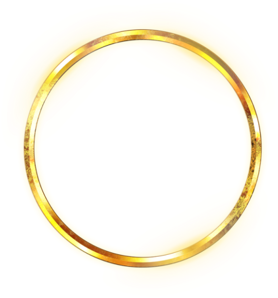 Золотая круглая рамка для фотошопа