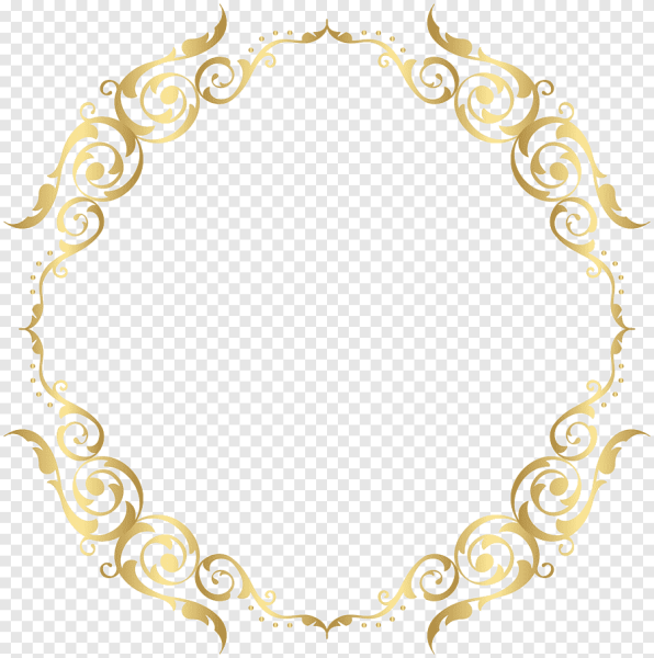 Круглая фоторамка с золотыми узором