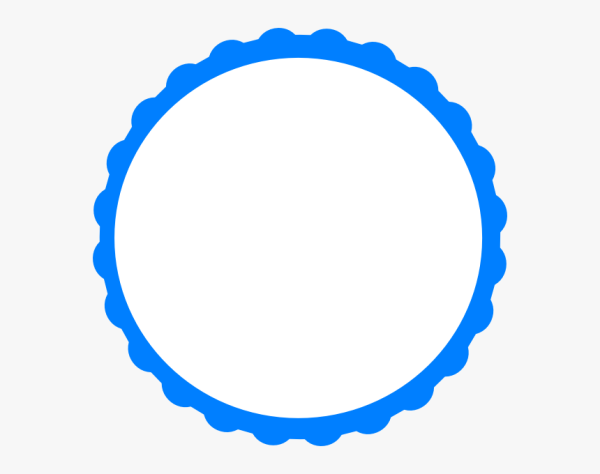 Белый круг с синей окантовкой