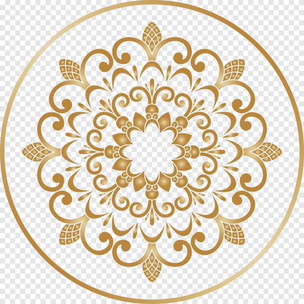 Орнамент круглый золото