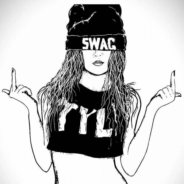 Девушка с факом нарисованная