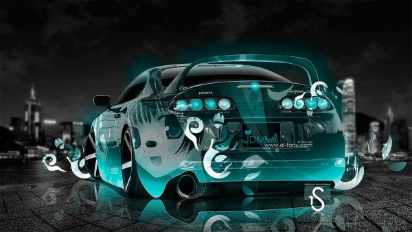 Toyota Supra дрифт неон