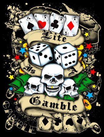 Череп с игральными костями