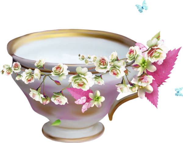 Красивая чашка на прозрачном фоне