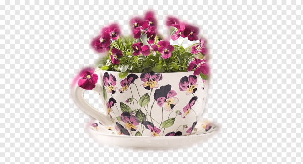 Кружка с принтом цветы