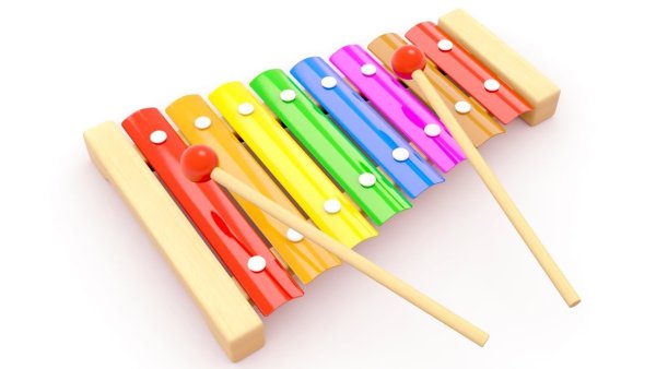 Ксилофон на белом фоне