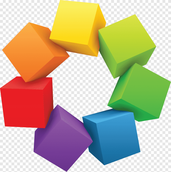 Разбросанные цветные кубики