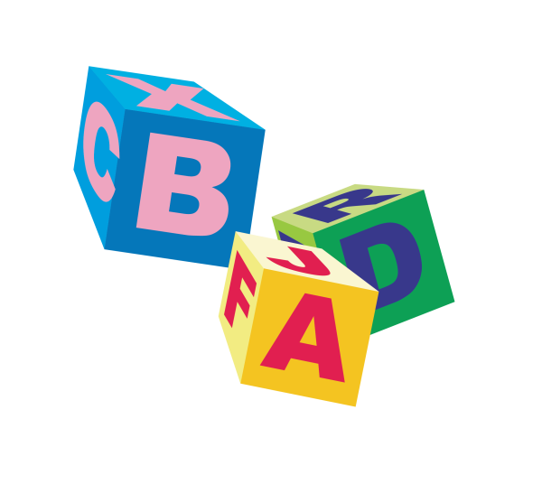 Кубики с буквами вектор