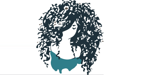 Силуэт с вьющимися волосами