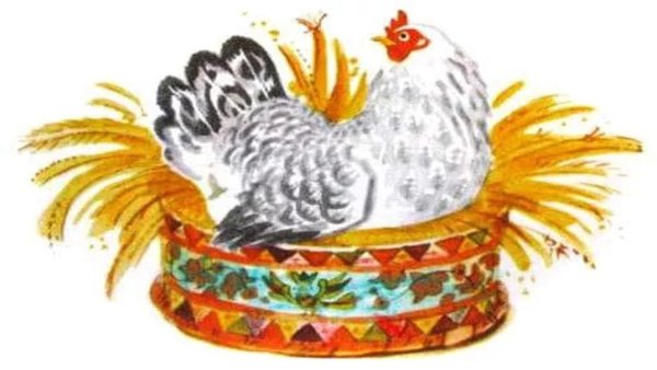 Курочка Ряба на белом фоне