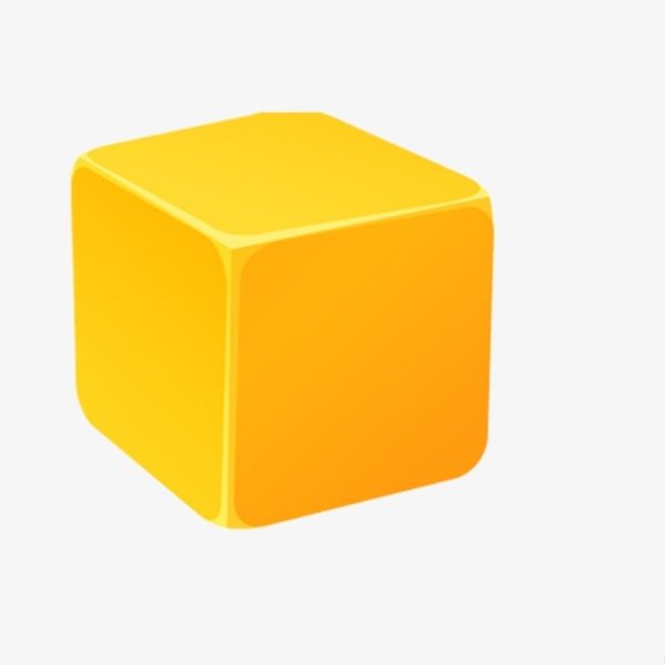 Куб желтый цвета