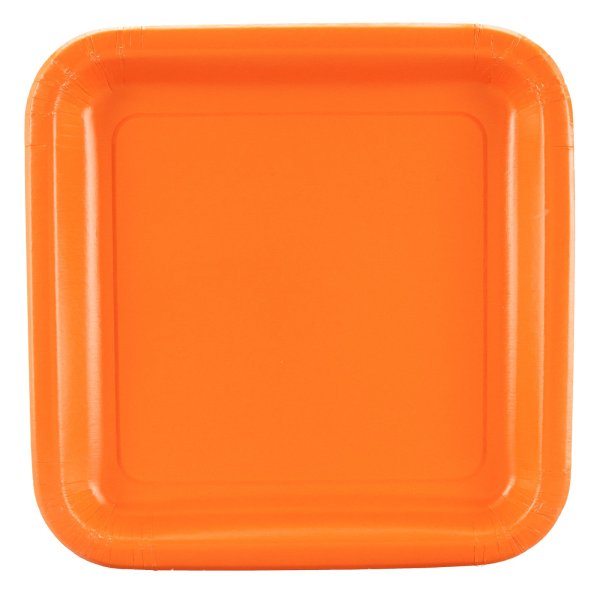Квадратные тарелки оранжевые