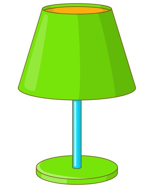 Зеленая лампа мультяшная