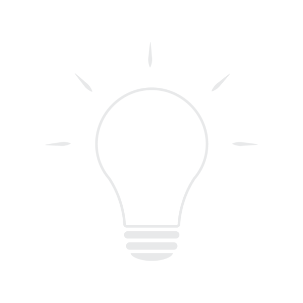 Значок лампочки белый