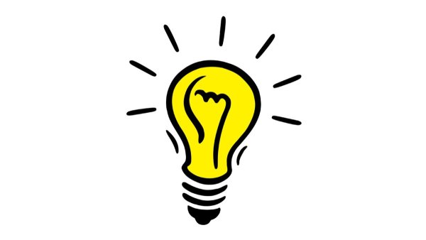 Лампочка идея на белом фоне