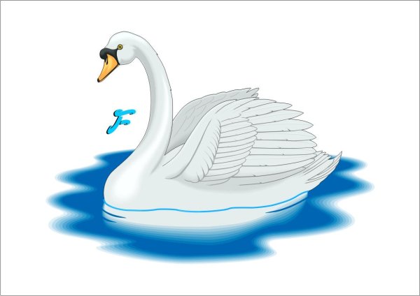 Лебедь рисунок для детей