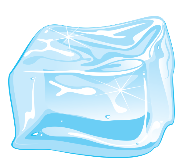 Льдинка на белом фоне
