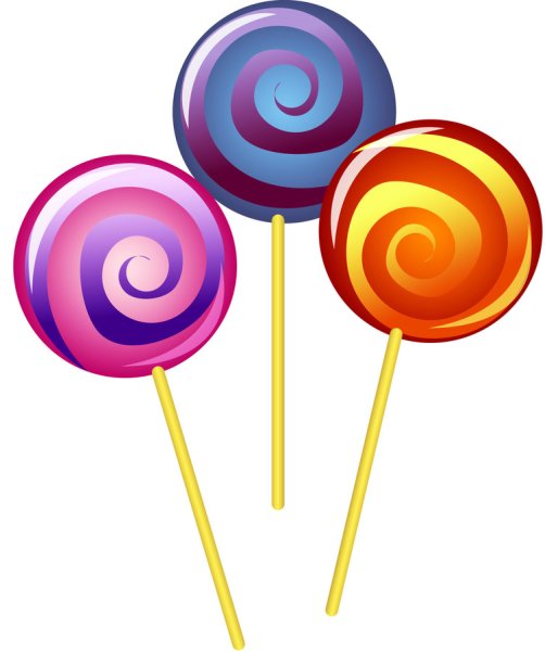 Леденец на палочке мультяшный