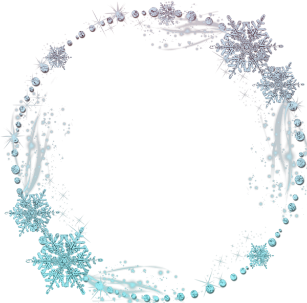 Зимние рамочки на прозрачном фоне