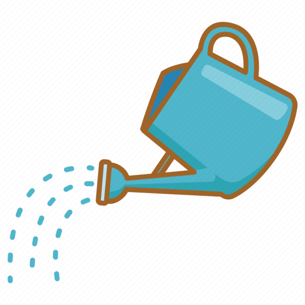 Лейка прозрачная с водой