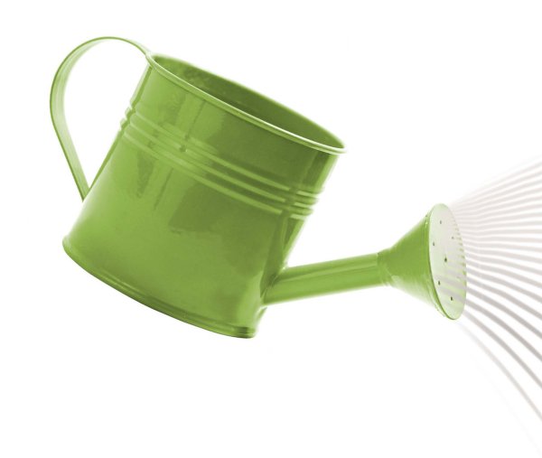 Лейка поливает