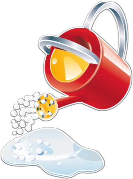 Лейка с водой на белом фоне