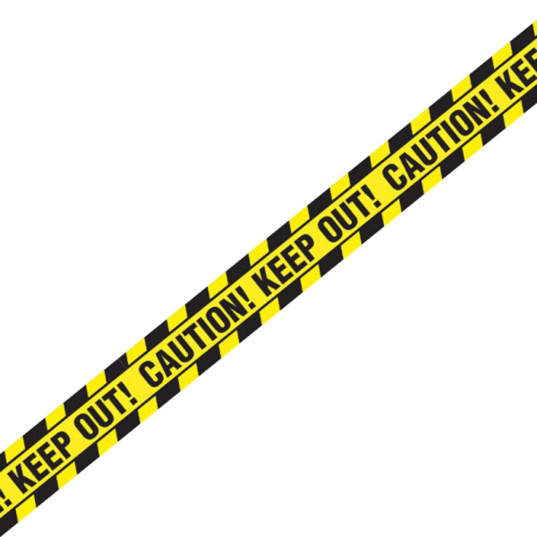Лента желтая оградительная keep out