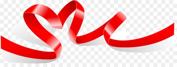 Красная ленточка на прозрачном фоне