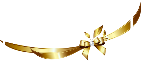 Золотая ленточка на прозрачном фоне