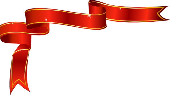 Красная лента с золотом