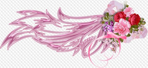 Свадебные цветы на прозрачном фоне для фотошопа