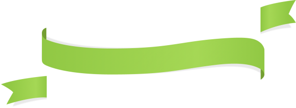 Зеленая ленточка на прозрачном фоне