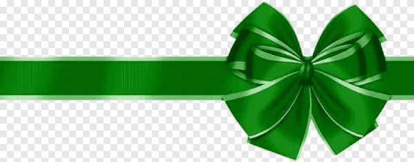 Зеленый бант с лентой