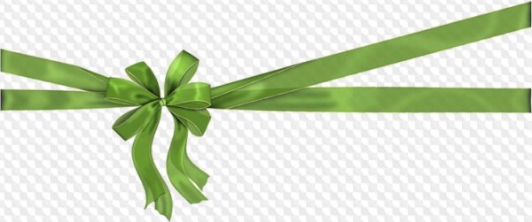 Зеленый бант с лентой