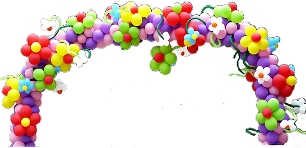 Арка из шаров на белом фоне