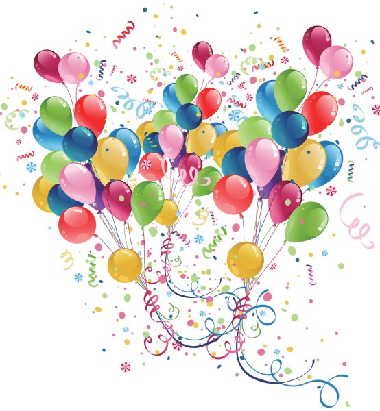 Праздничные шары на прозрачном фоне