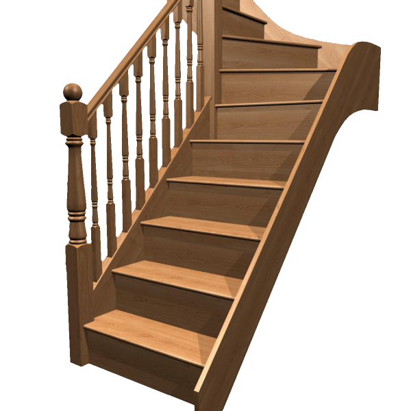 Деревянная лестница на прозрачном фоне