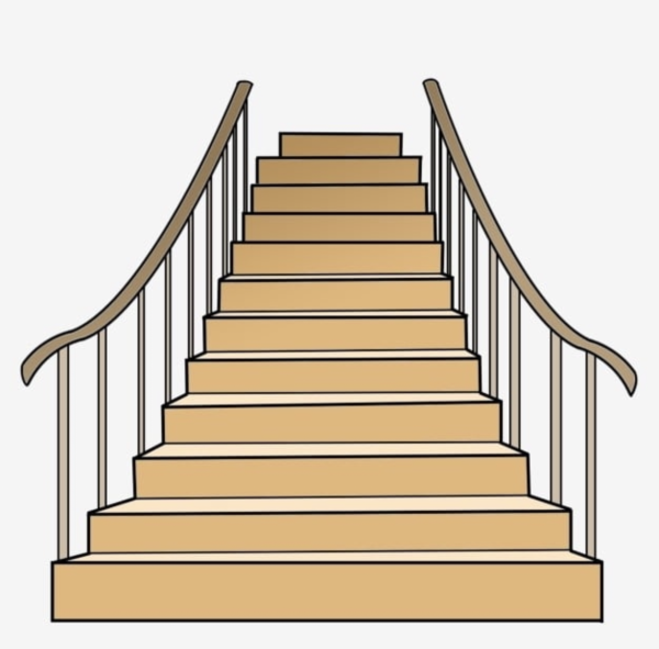 Лестница на белом фоне