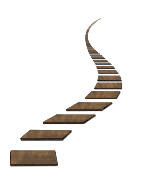 Лестница на белом фоне